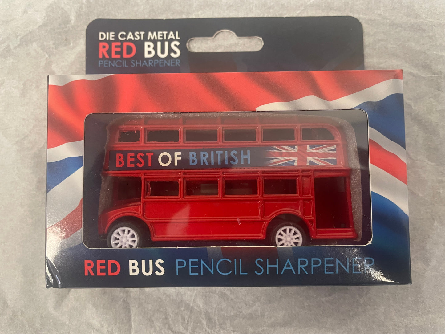 Diecast Metal Red Double Decker Bus with Pencil Sharpener