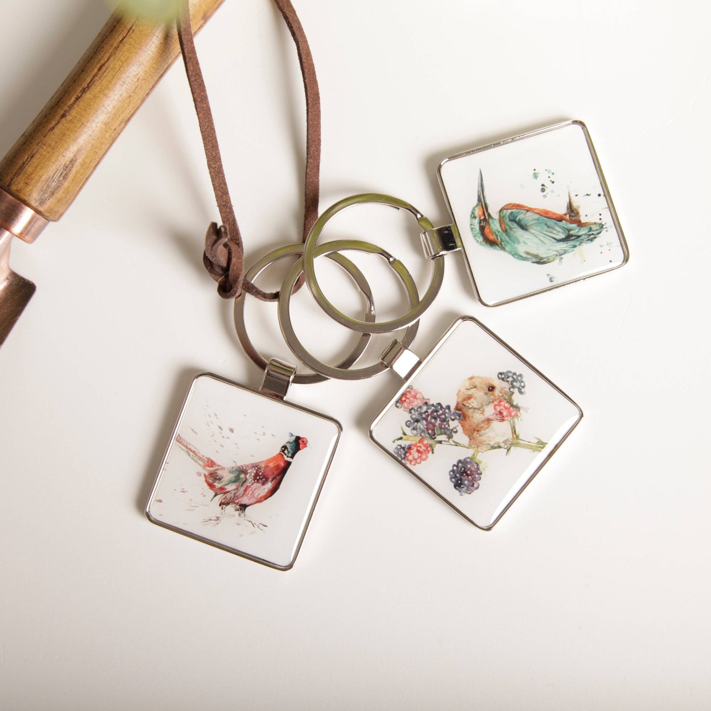 Meg Hawkins Design Kingfisher Watercolour Design Keychain with Gift Box