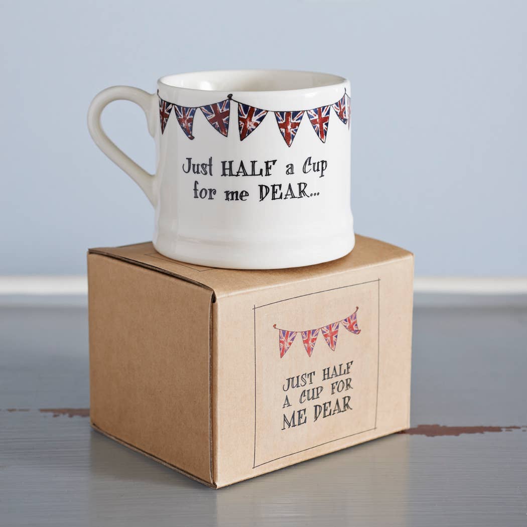 Sweet William Designs Quintessentially British - Just Half A Cup For Me Dear mug