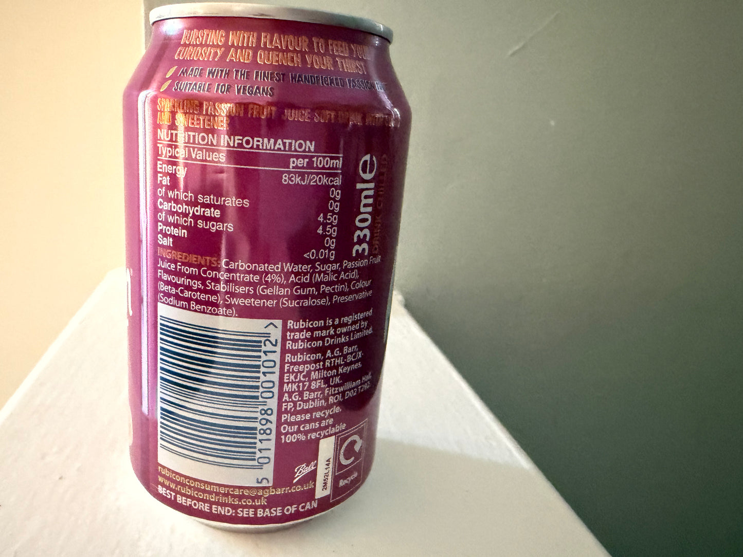 Rubicon Sparkling Passion 330ml