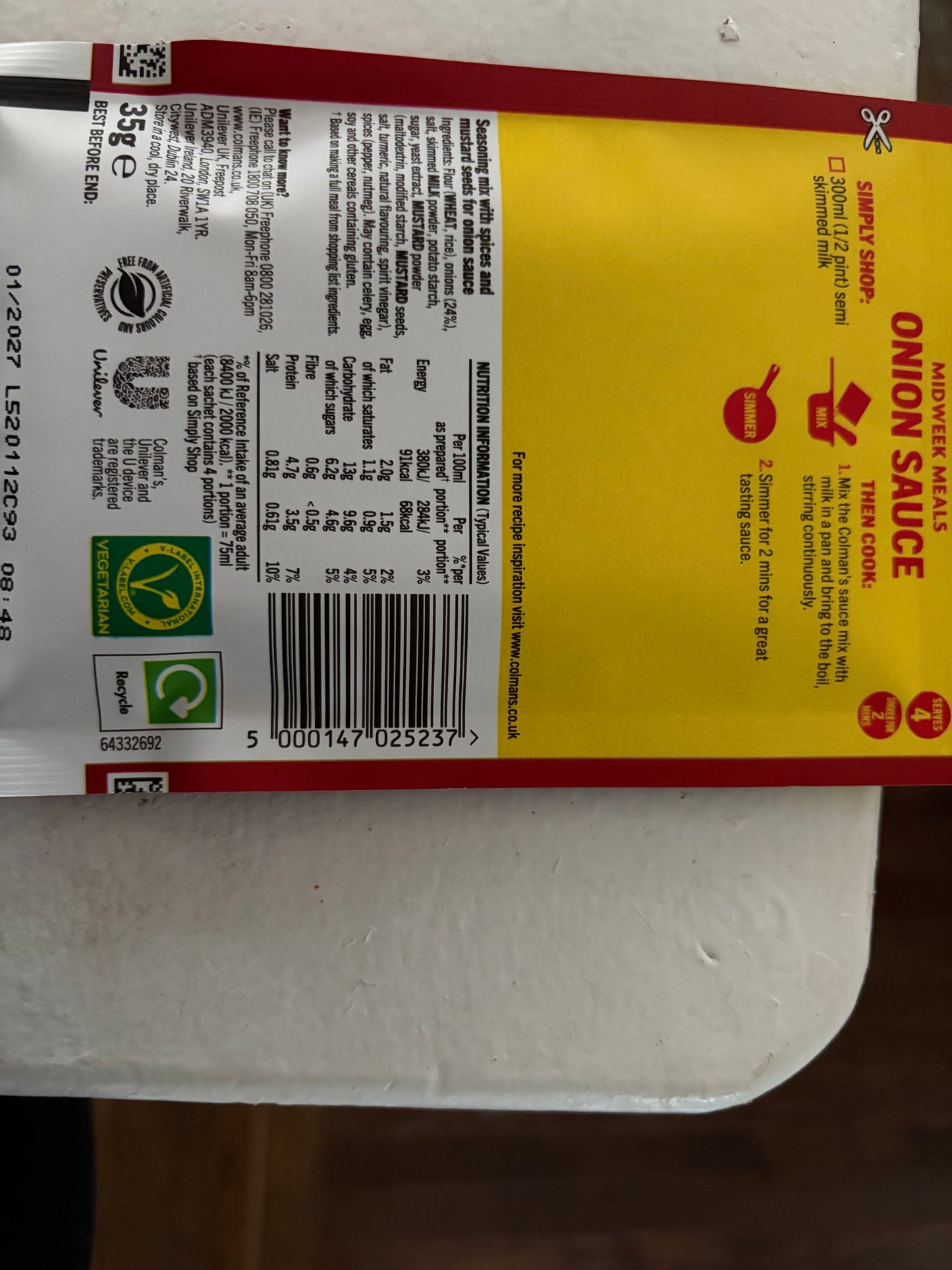 Colman's Meal Makers Onion Sauce 35g