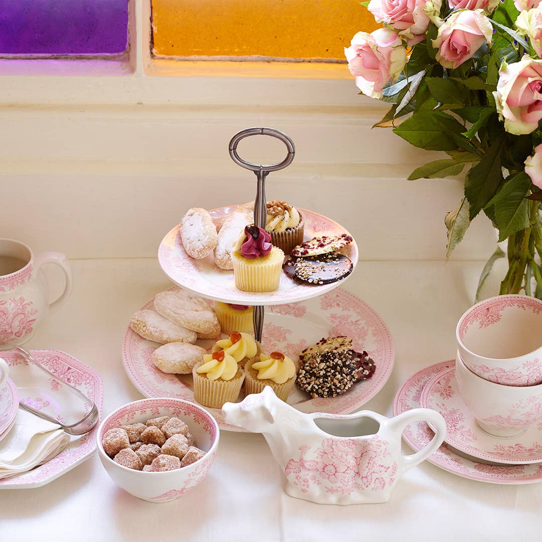 Burleigh Pink Asiatic Pheasants Cow Creamer - Boxed