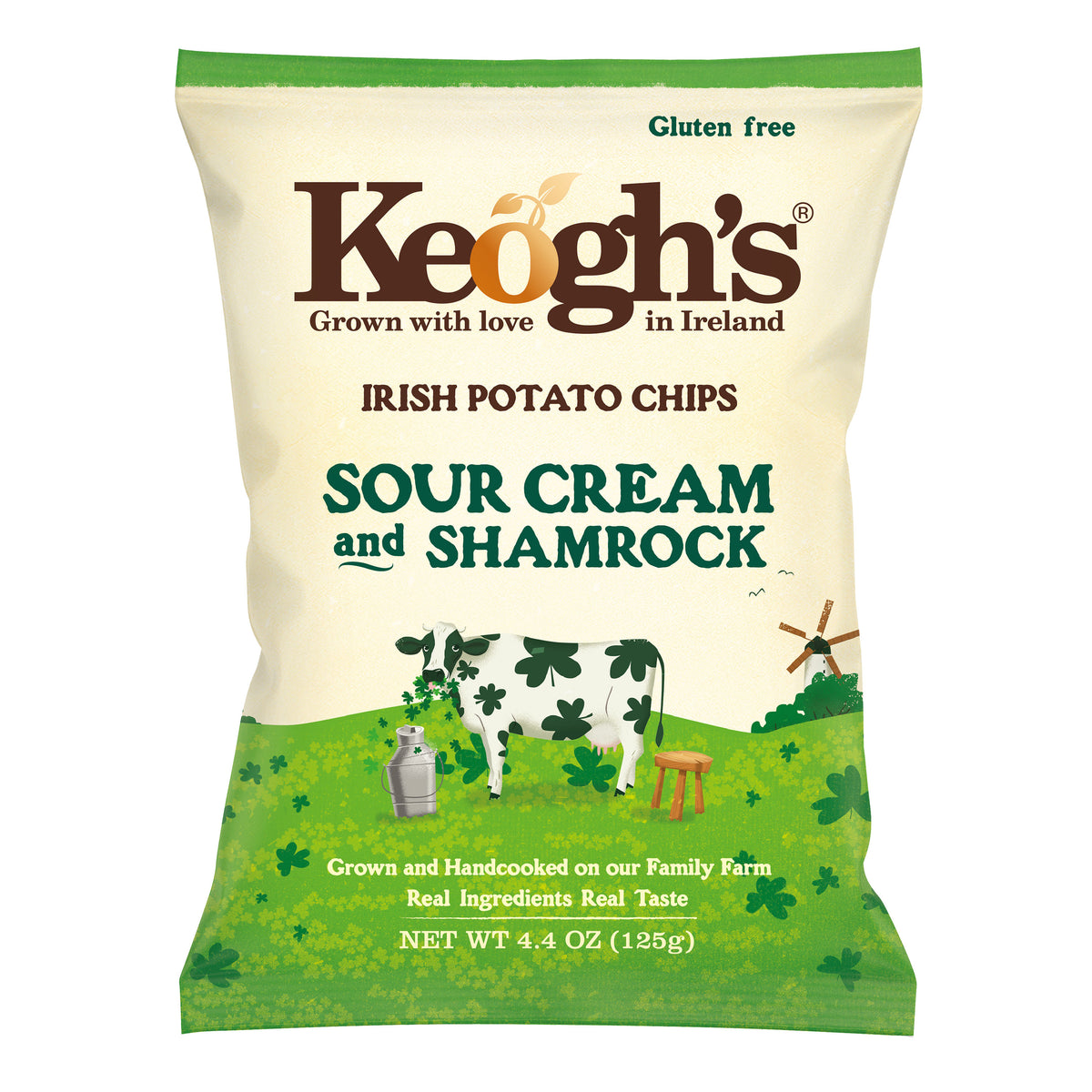 Keogh's Sour Cream and Shamrock Crisps 125g