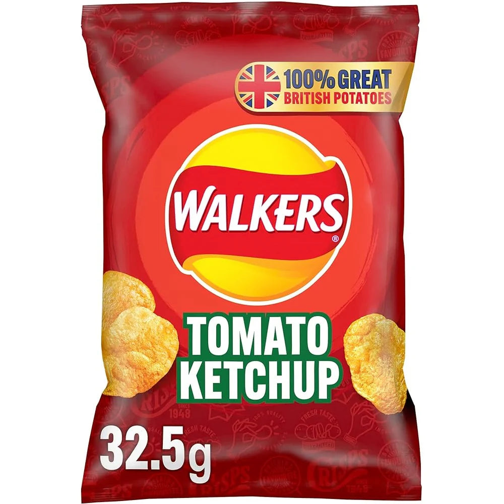 Walkers Tomato Ketchup Crisps 32.5g (buy 1 get 1 free)