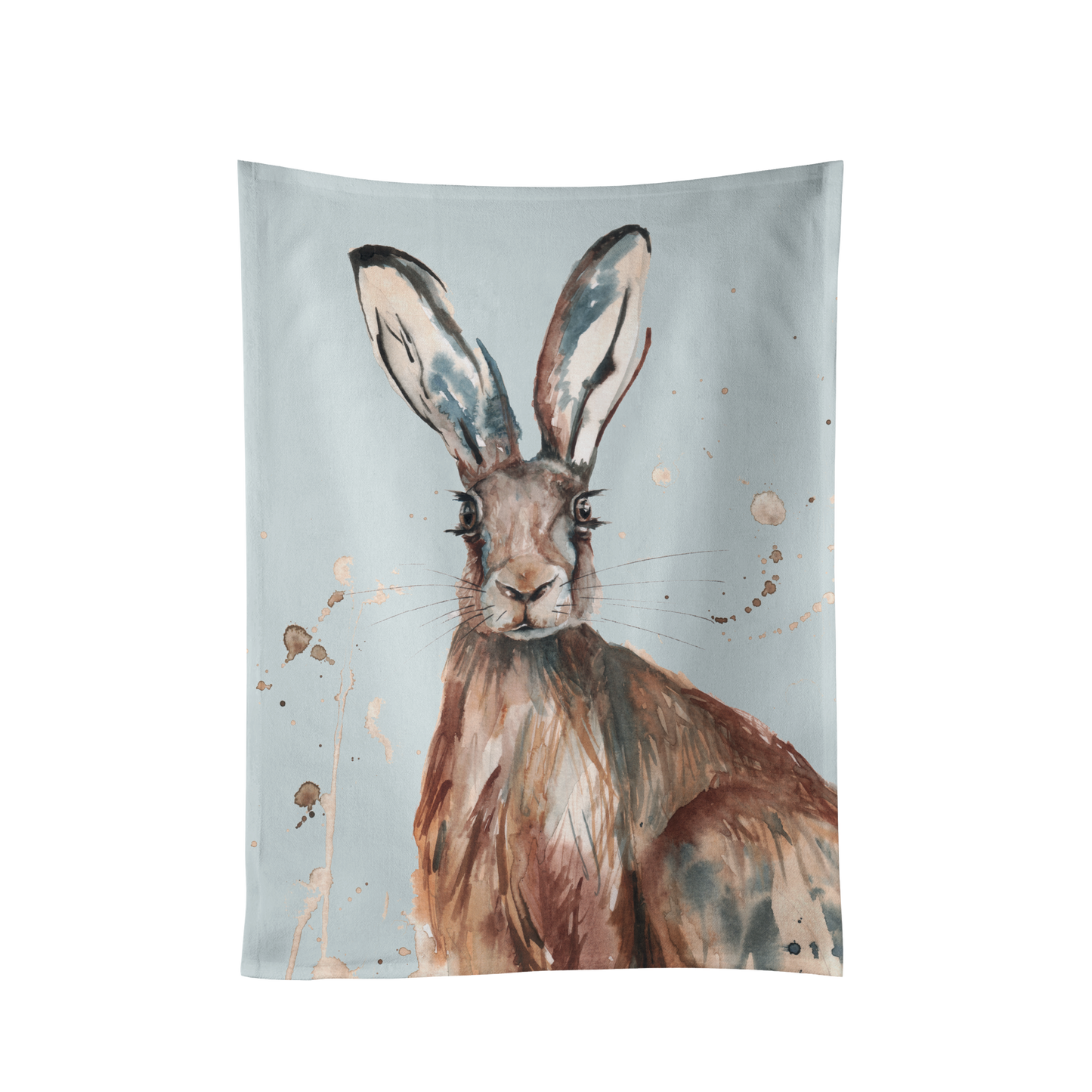 Meg Hawkins Hare Watercolour Animal Design Cotton Tea Towel