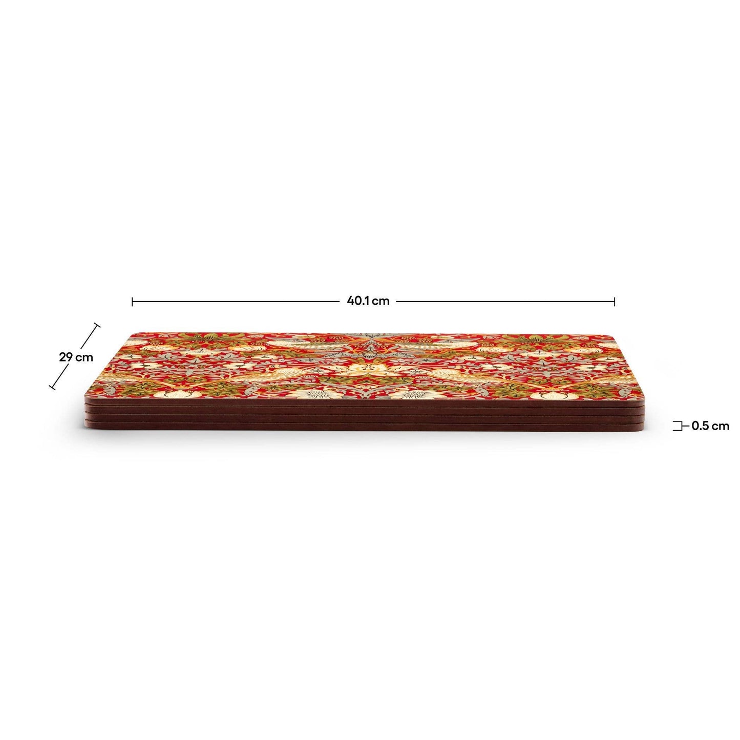 William Morris Strawberry Thief Placemats Set of 4 - Red