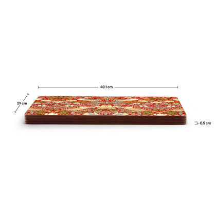 William Morris Strawberry Thief Placemats Set of 4 - Red