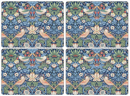 William Morris Strawberry Thief Placemats Set of 4 - Blue