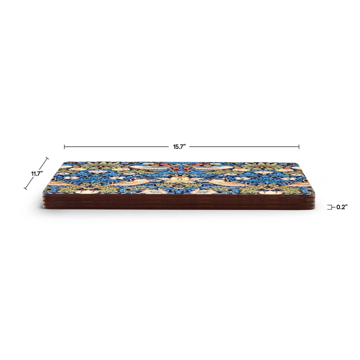 William Morris Strawberry Thief Placemats Set of 4 - Blue
