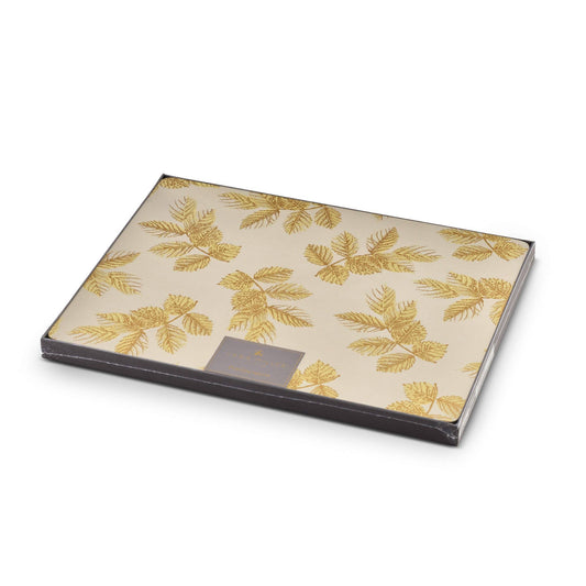 Etched Leaves Large Placemats Set of 4 - Light Grey