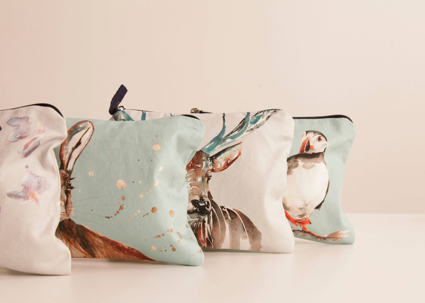 Meg Hawkins Hare Cotton Cosmetic Bags