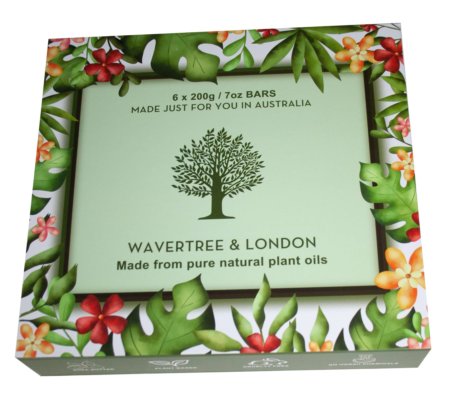 Wavertree and London 6 Natural Soap Gift Set – Premium Scented Soap Bars (7oz Each) with Magnetic Gift Box – Triple-Milled Soap