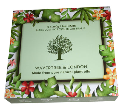 Wavertree and London 6 Natural Soap Gift Set – Premium Scented Soap Bars (7oz Each) with Magnetic Gift Box – Triple-Milled Soap