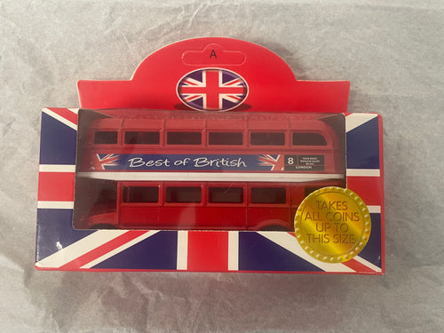 Diecast Metal Red Double Decker Bus Moneybox