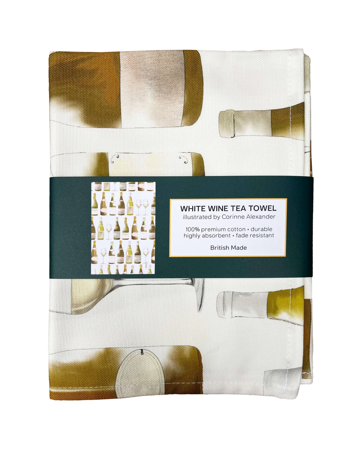 Corinne Alexander White Wine Tea Towel - British Made – Kitchen Towel