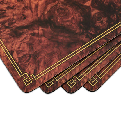 Walnut Burlap Placemats Set of 4