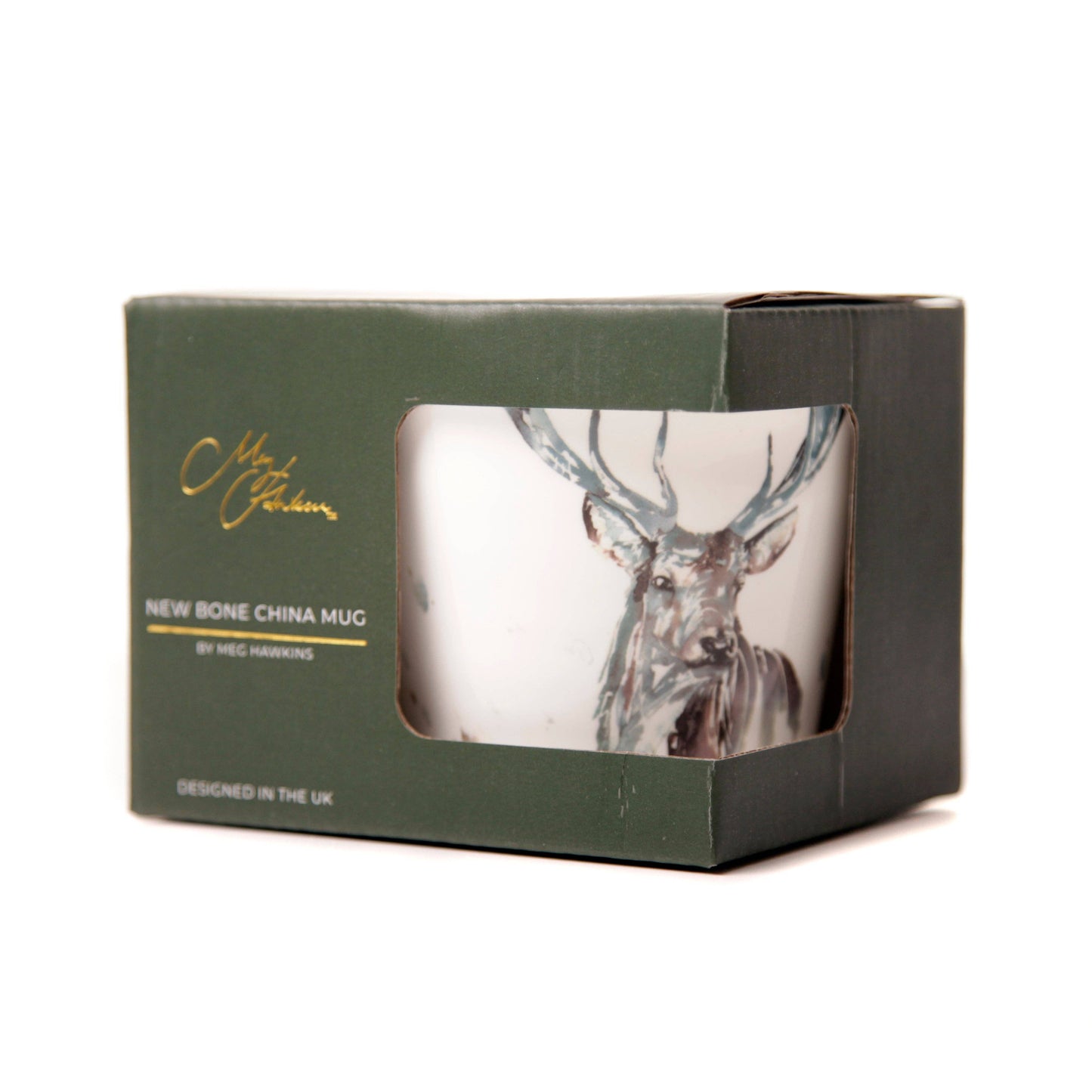 Meg Hawkins 'The Highlands' Stag Design Bone China Mug