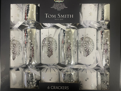 Tom Smith Silver Premium Christmas Crackers 6PK x 14"