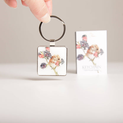 Meg Hawkins Design Field Mouse Watercolour Animal Design Keychain with Gift Box