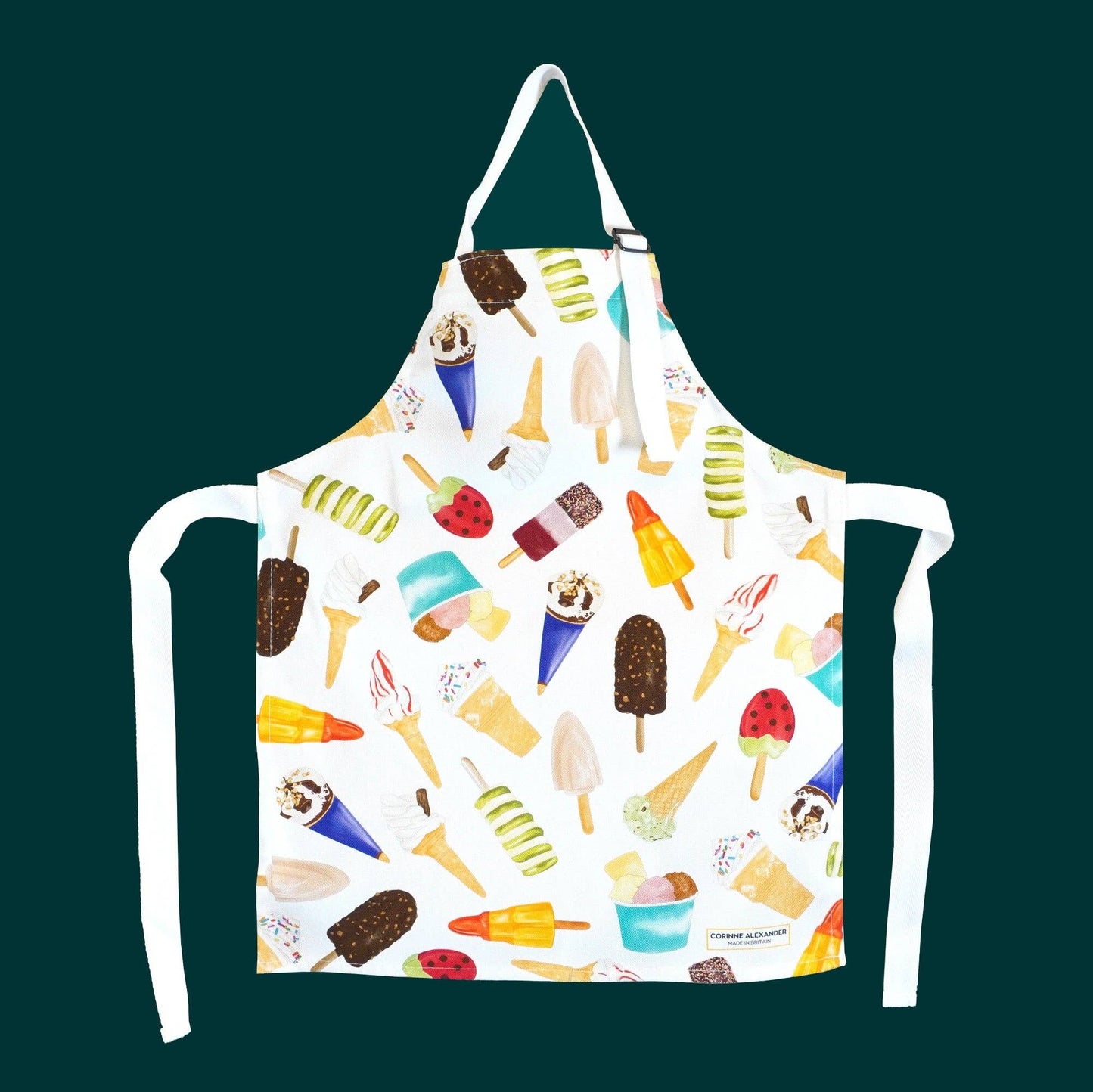 Corinne Alexander Children's Fun Ice Cream Apron - British Made - 100% Cotton