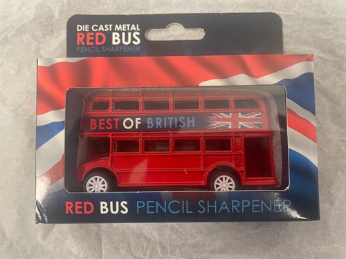 Diecast Metal Red Double Decker Bus with Pencil Sharpener