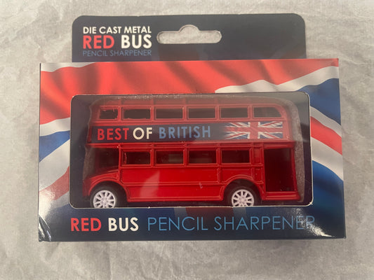 Diecast Metal Red Double Decker Bus with Pencil Sharpener