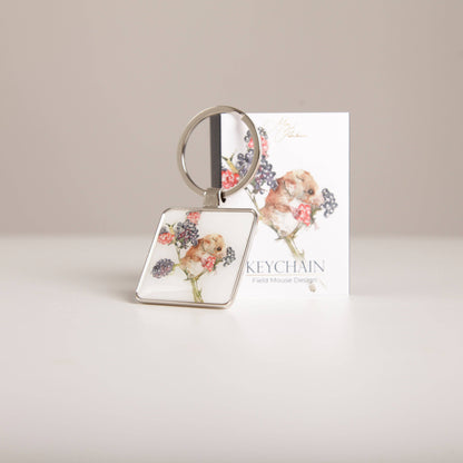 Meg Hawkins Design Field Mouse Watercolour Animal Design Keychain with Gift Box