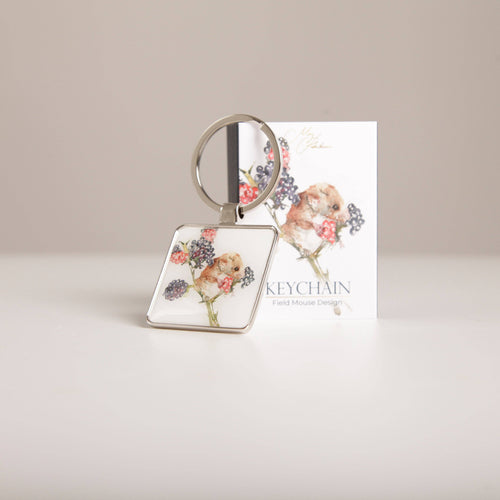 Meg Hawkins Design Field Mouse Watercolour Animal Design Keychain with Gift Box