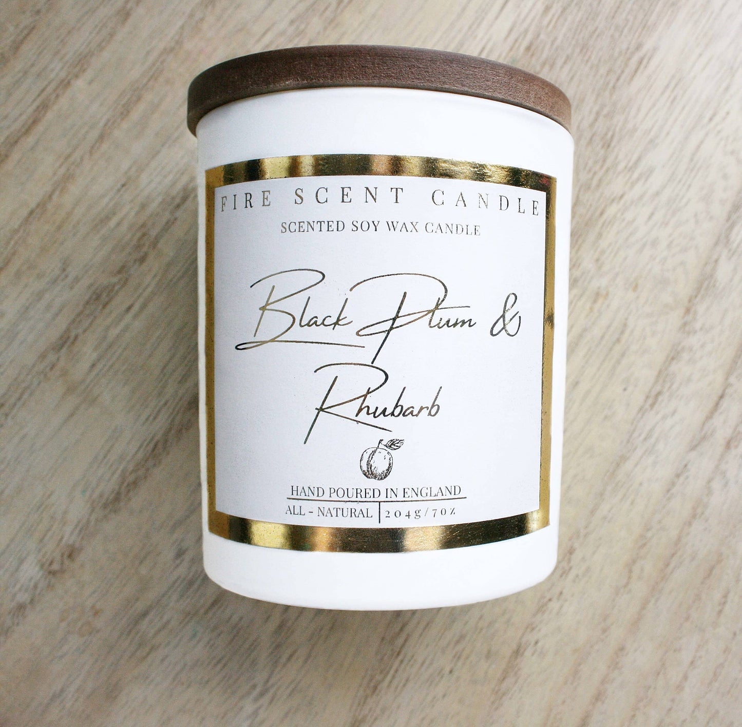 Black plum & rhubarb luxury scented soy wax candle