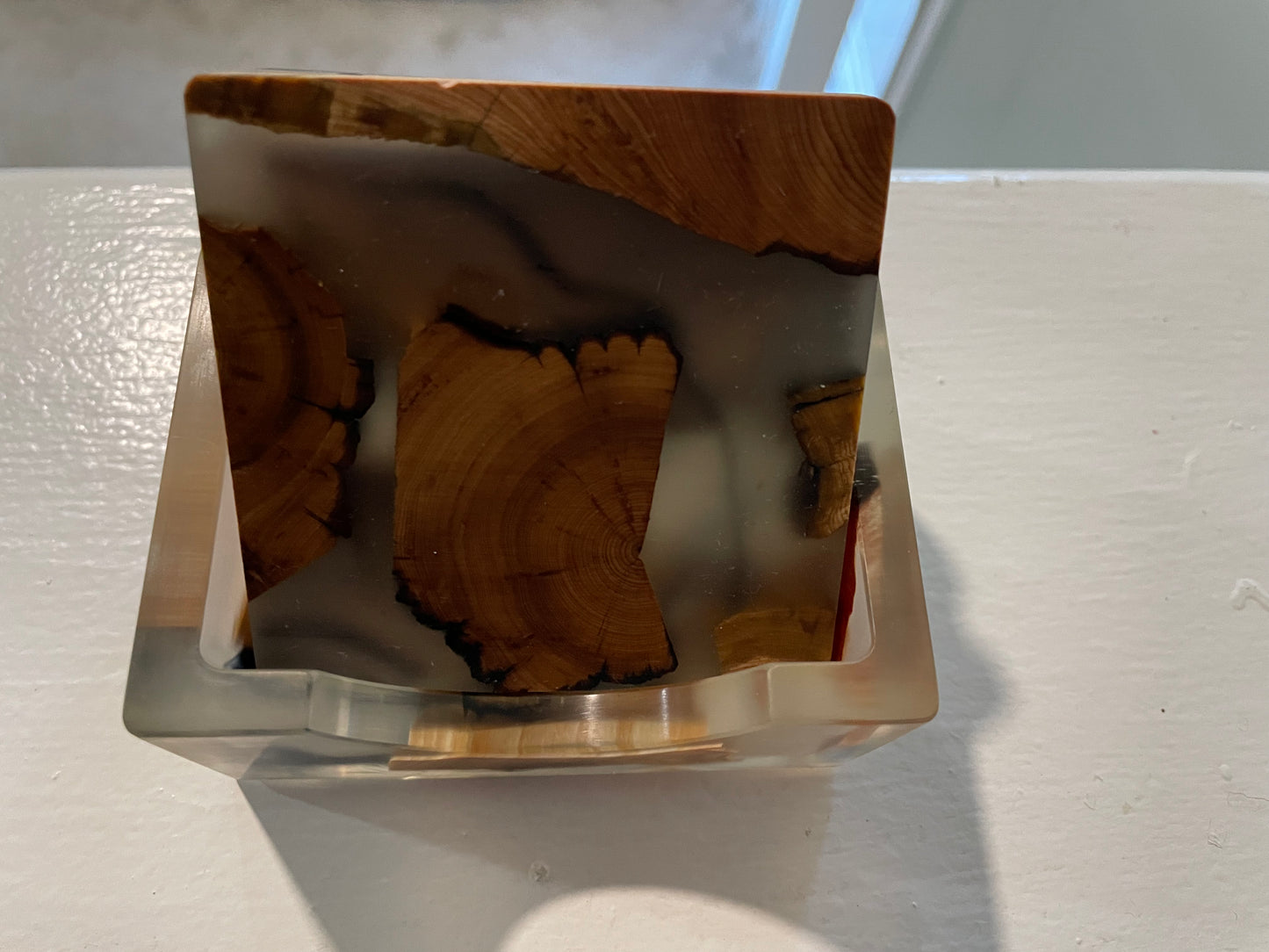 One Classic Wooden Resin Coaster (8CM, Square)