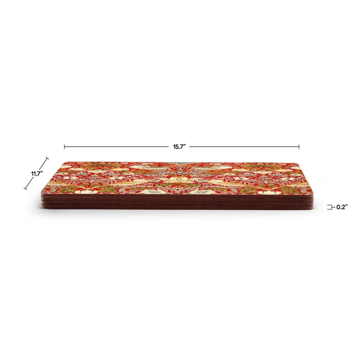 William Morris Strawberry Thief Placemats Set of 4 - Red