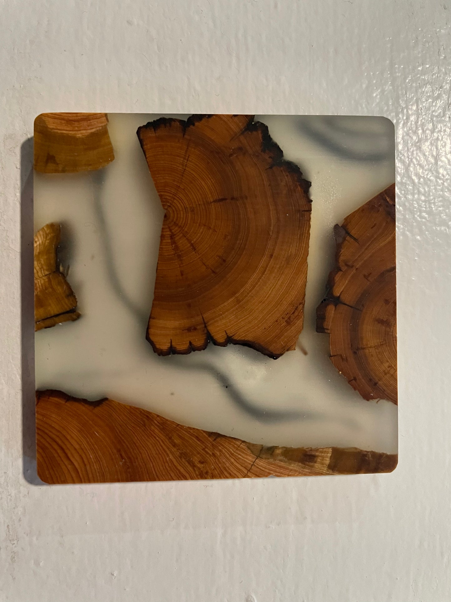 One Classic Wooden Resin Coaster (8CM, Square)