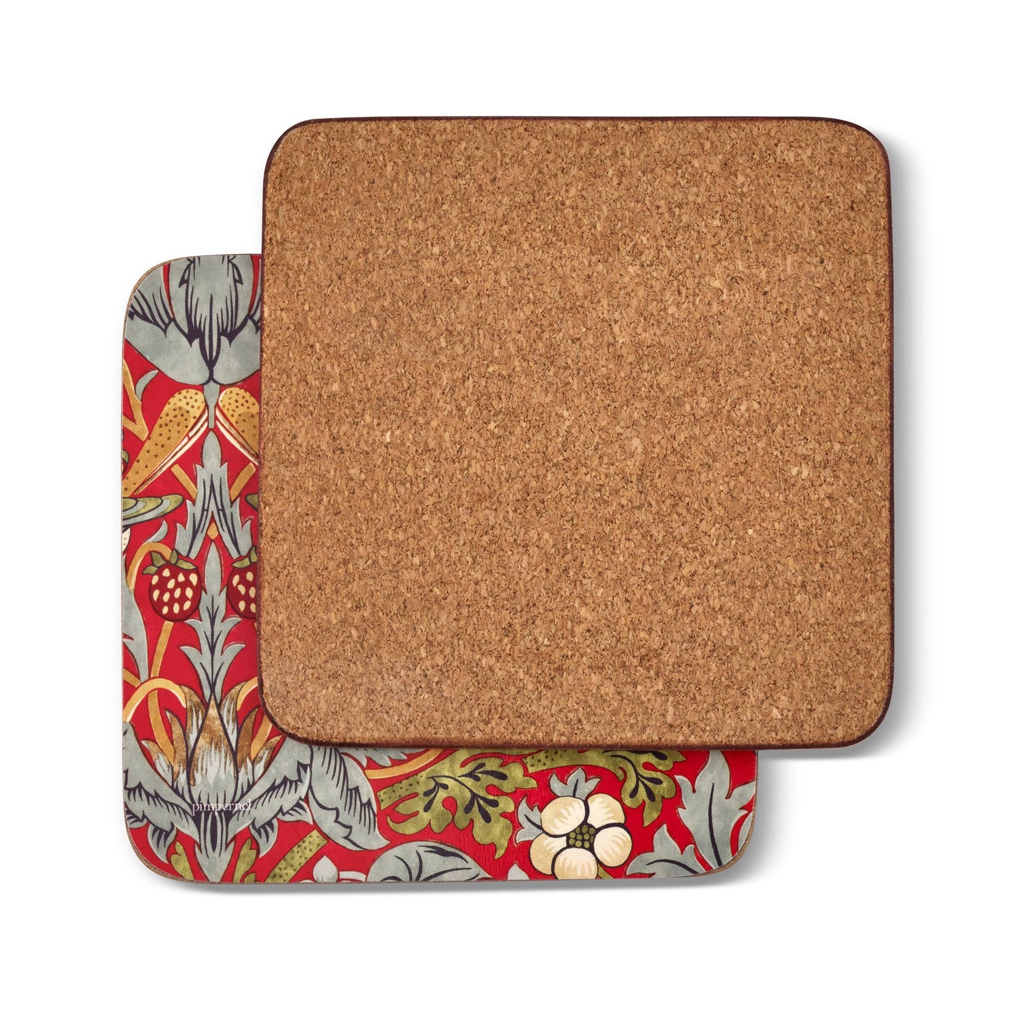 William Morris Strawberry Thief Coasters Set of 6 - Red
