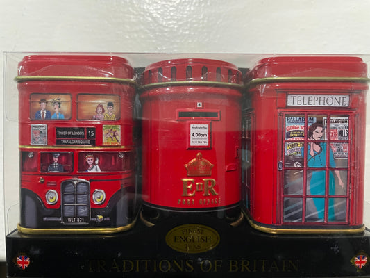 Gift set of Three Traditions of Britain Tea Tins