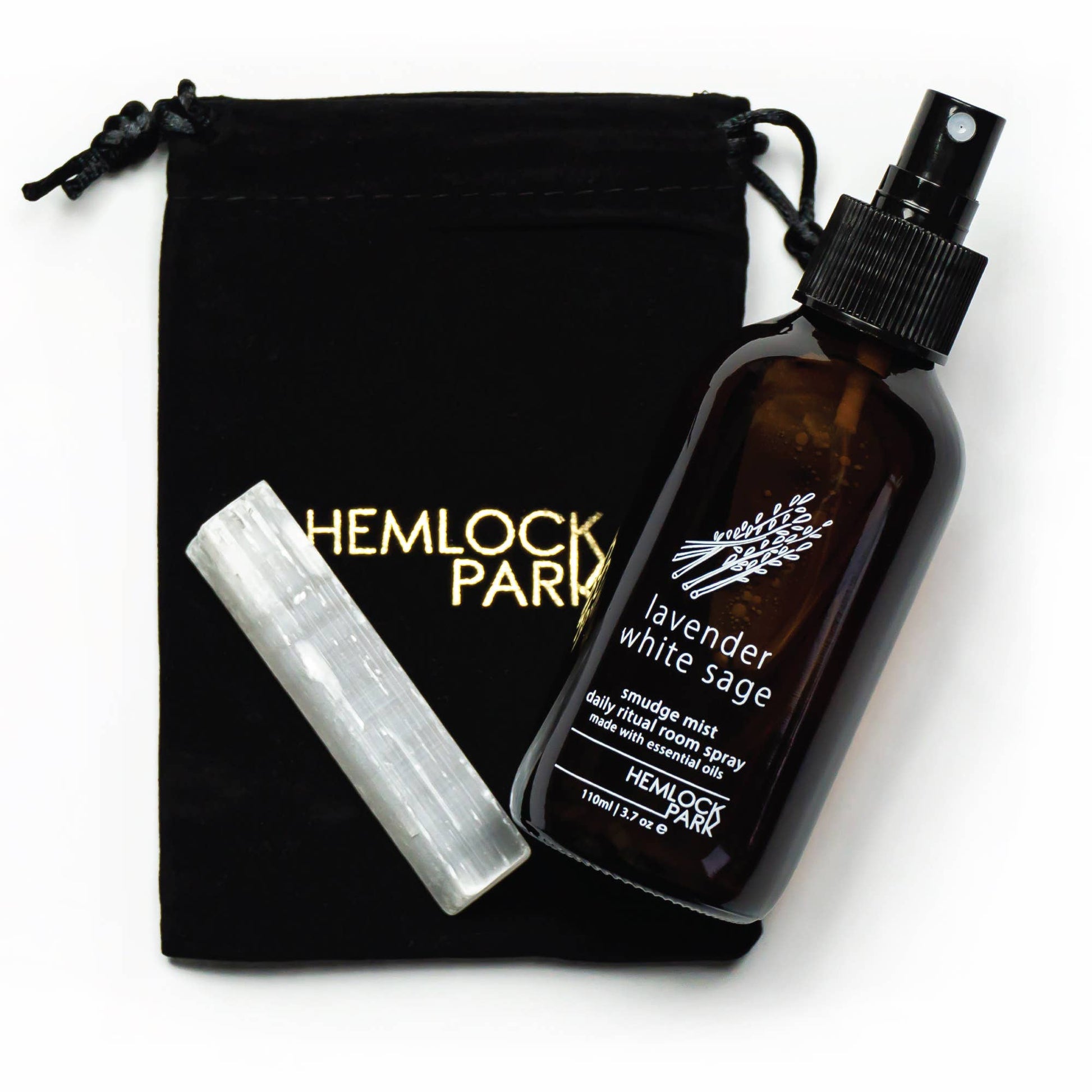 Smudge Spray & Crystal Set by Hemlock Park Ocanao British Shop Smudge Spray & Crystal Set by Hemlock Park Ocanao British Shop