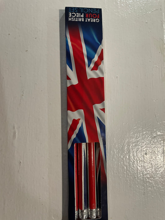 Pack of 4 Union Jack pencils