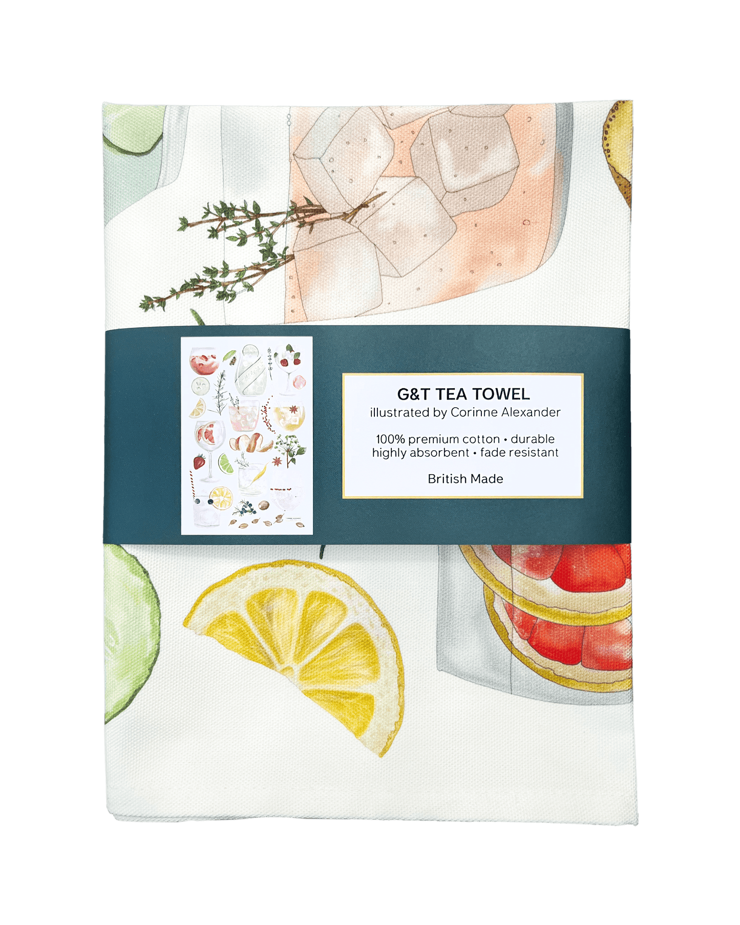 Corinne Alexander G&T Tea Towel - British Made – 100% Cotton