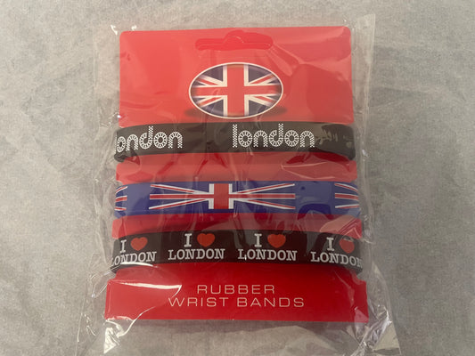 Three London Souvenir Union Jack Wristbands