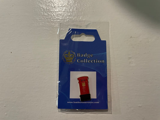 Metal British post box lapel pin badge