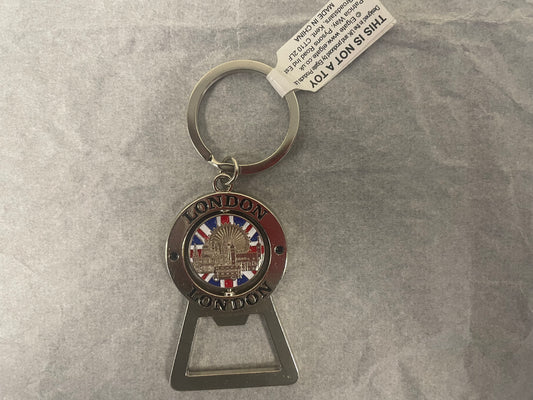London bottle opener key ring