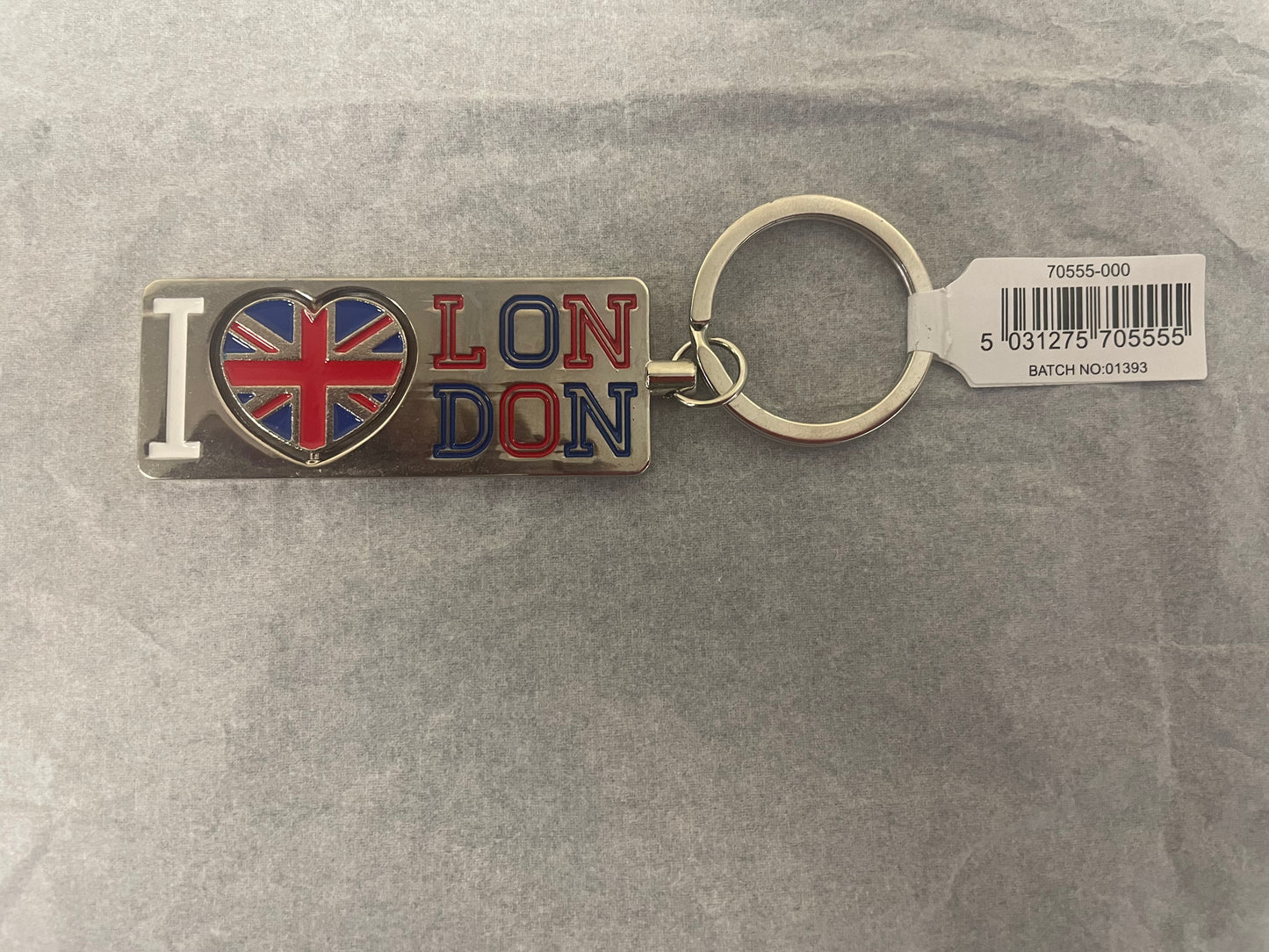 Union Jack heart spinner key ring