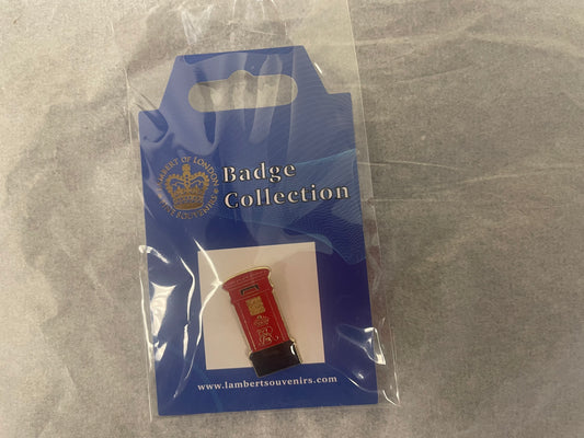 Metal British post box lapel pin badge