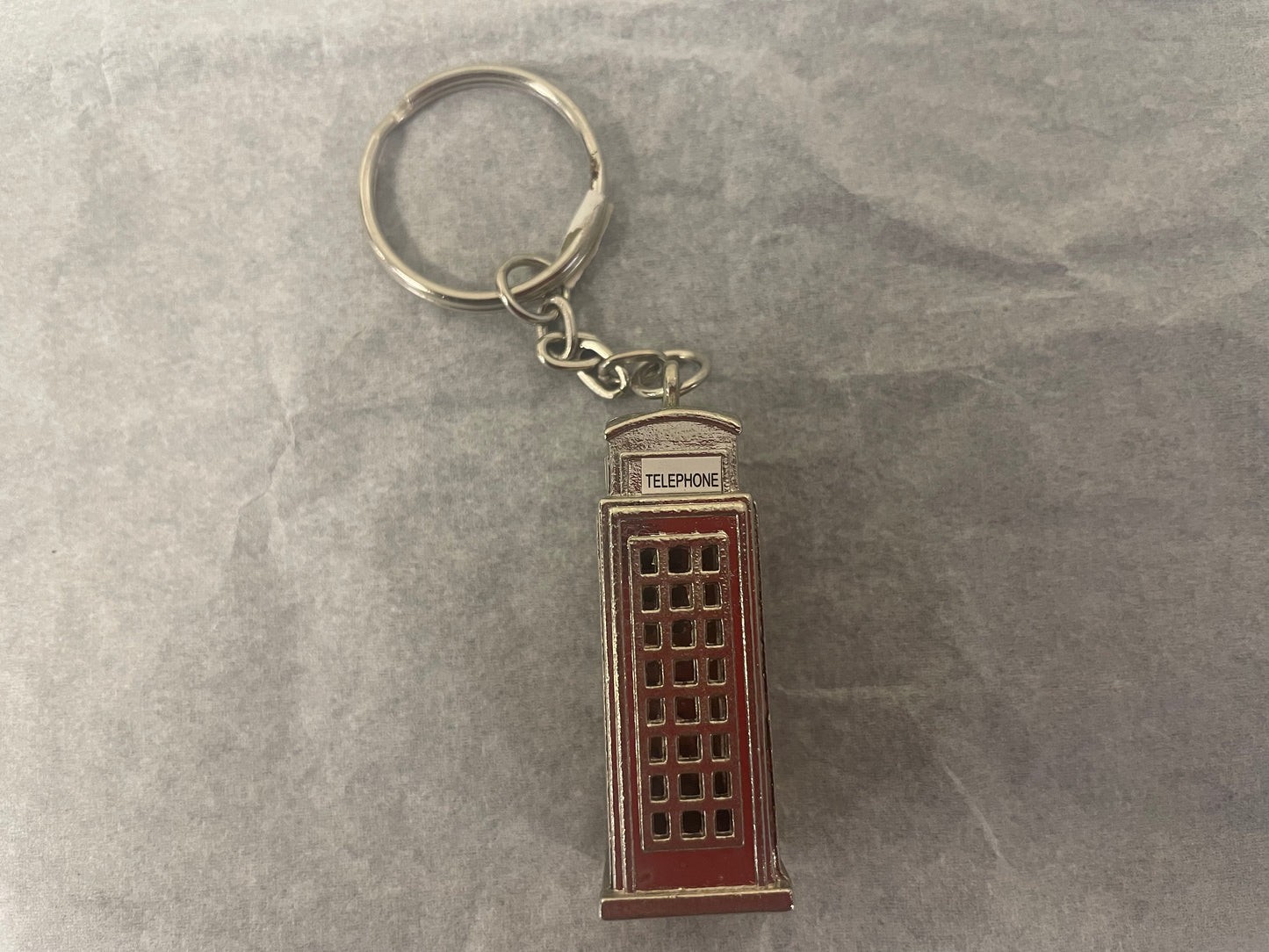 Silver post box key ring