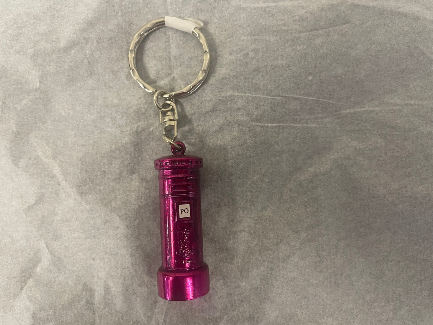 Pink post box key ring