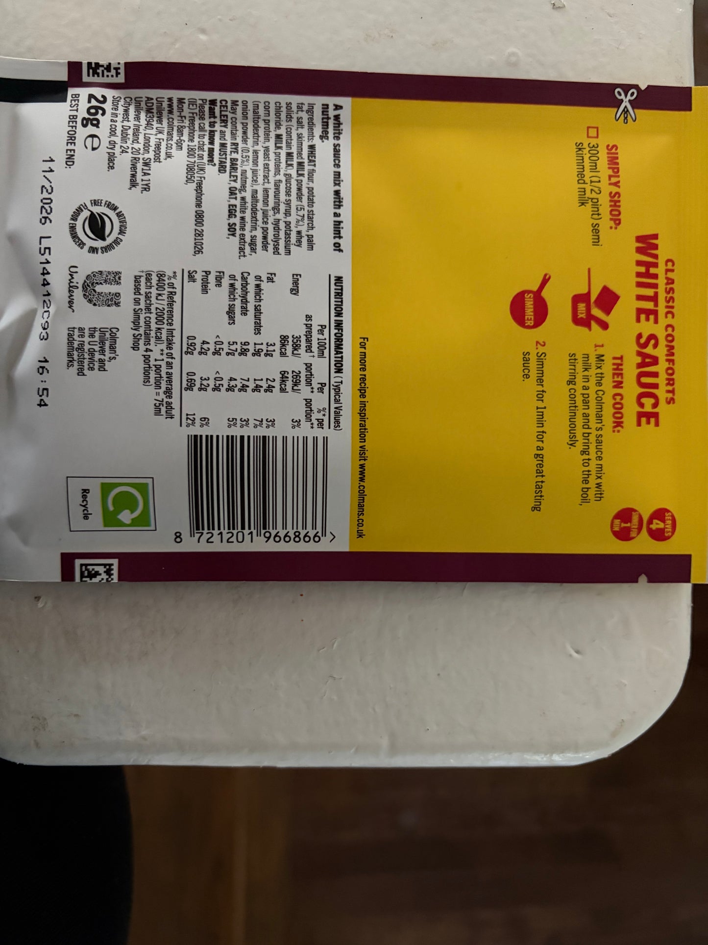 Colman's Meal Makers White Sauce 26g