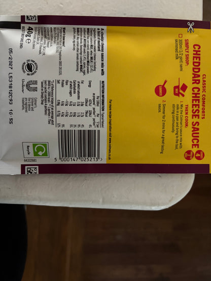 Colman's Meal Makers Cheddar Cheese Sauce 40g