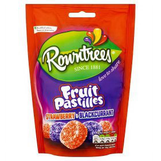 Rowntrees Fruit Pastille Vegan Pouch 143G (Strawberry and Blackcurrant)