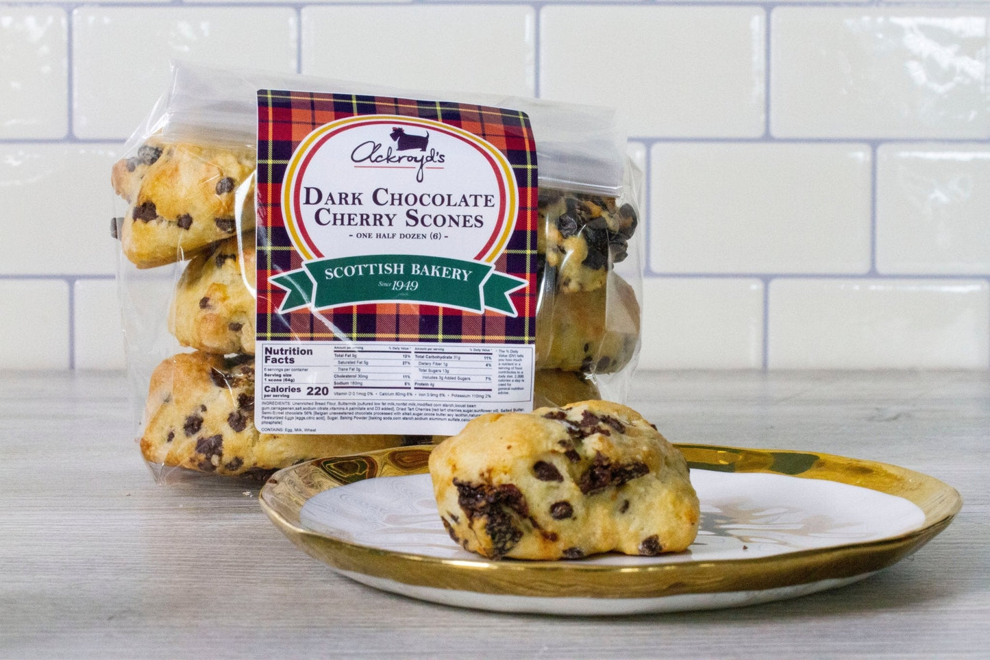 Ackroyd's Scones: Dark Chocolate Cherry (6 pack)