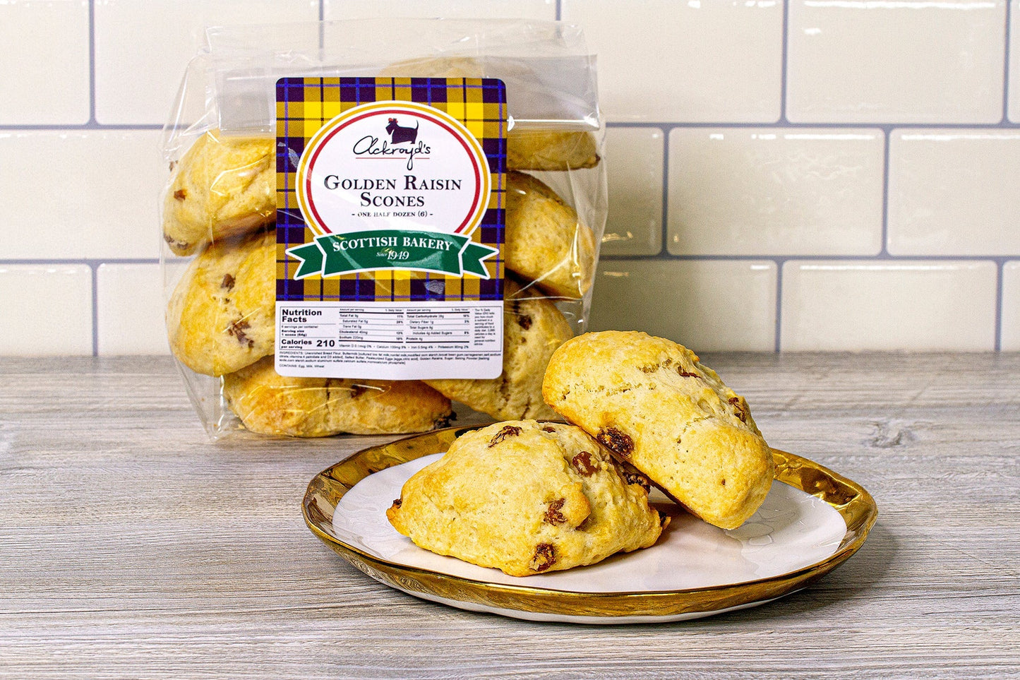 Ackroyd's Scones: Golden Raisin (6 Pack)