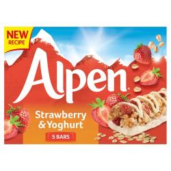 Alpen Cereal Bar Strawberry and Yoghurt 5 pack x 29G